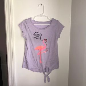 Kids light purple flamingo top